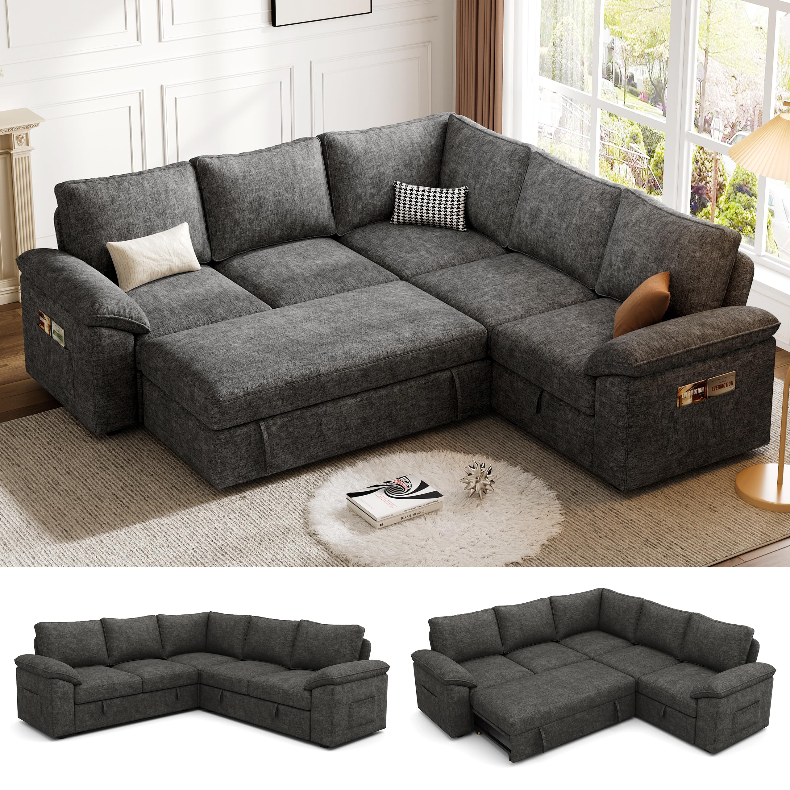 85-Inch Modular Sectional Sleeper