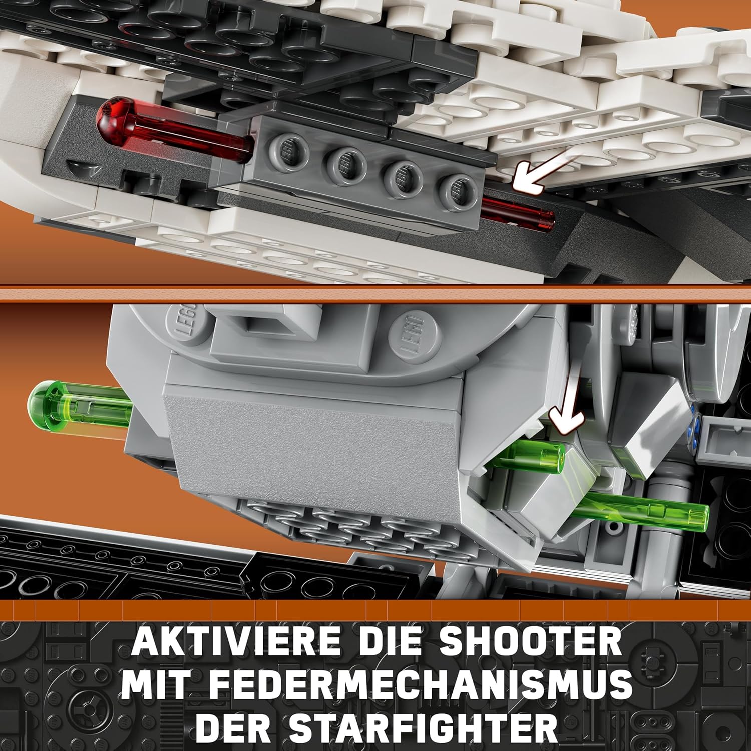 LEGO Star Wars Mandalorian Fang Fighter vs TIE Interceptor Building Set with Two Starfighters Construction Toy for Kids with 3 Minifigures, and Droid Figure, Collectible Gift Idea, from 9 Years 75348