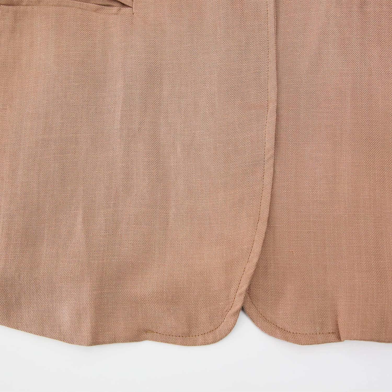 Amazhiyu Womens Linen Blend Notched Buttoned Blazer Jackets Long Sleeve Casual Office Coat - Image 5