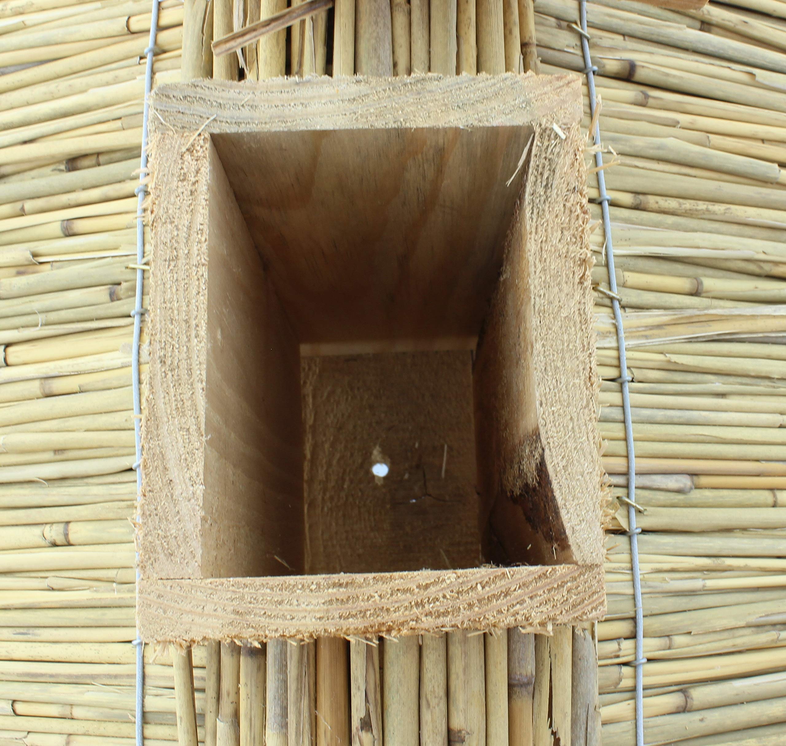 Vogelhaus Futterhaus Vogelvilla Heide aus Echtholz mit Futtersilo und Ständer XXL 145cm Höhe 60cm Breite