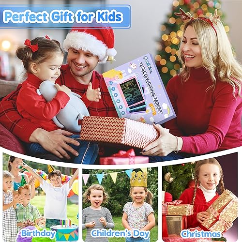 Vista 17 de Hockvill Tableta de escritura LCD para niños, juguetes para niñas y niños, almohadilla de dibujo para niños de 3, 4, 5, 6 y 7 años, tablero de Verde