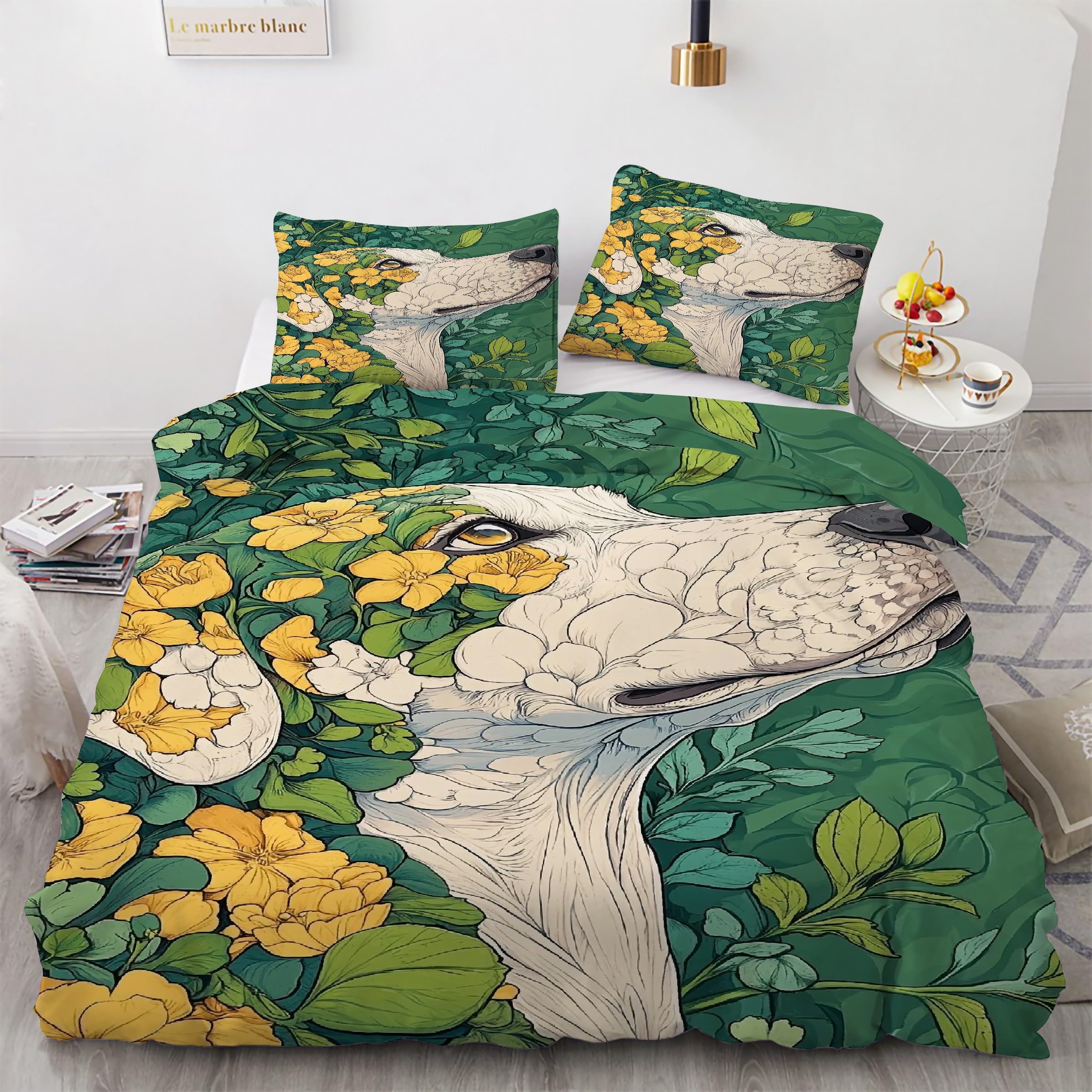 Housse de couette 200x200 chiot et 2 taies d'oreiller en microfibre KG298
