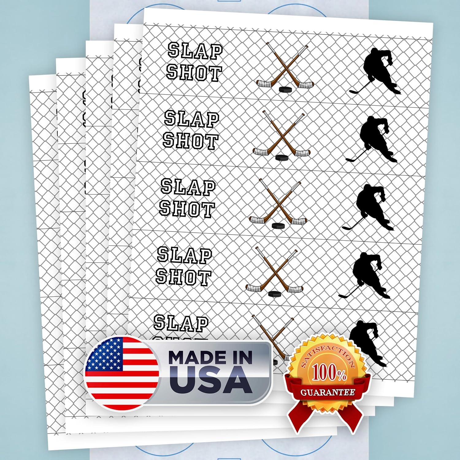 25 Sports Hockey Water Bottle Labels, Waterproof Water Bottle Wrappers, Great Stickers for Birthday Party, Baby Shower, Wedding, Graduation, or Any Family Event Decorations, Made in USA