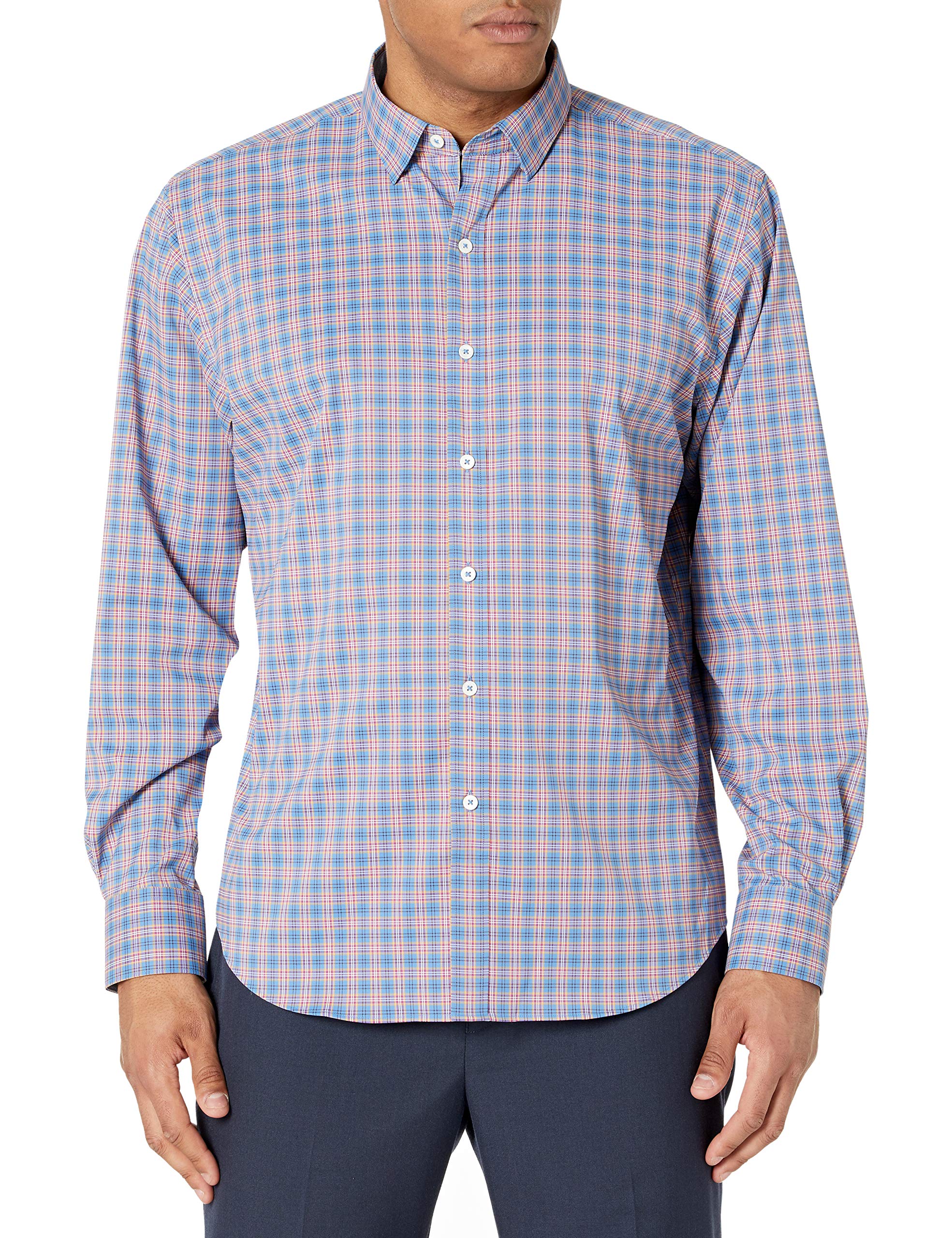 BUGATCHIMen's Men's Long Sleeve Point Collar Classic Performance Woven Button Down Shirt