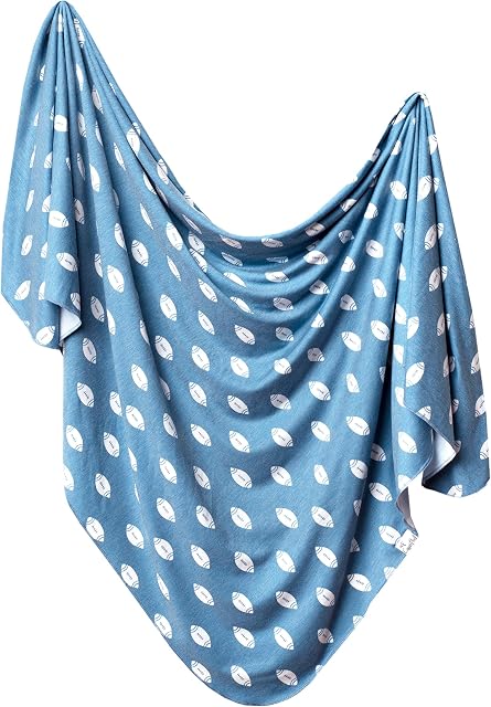 Copper Pearl Large Premium Knit Baby Swaddle Receiving Blanket"Quarterback"