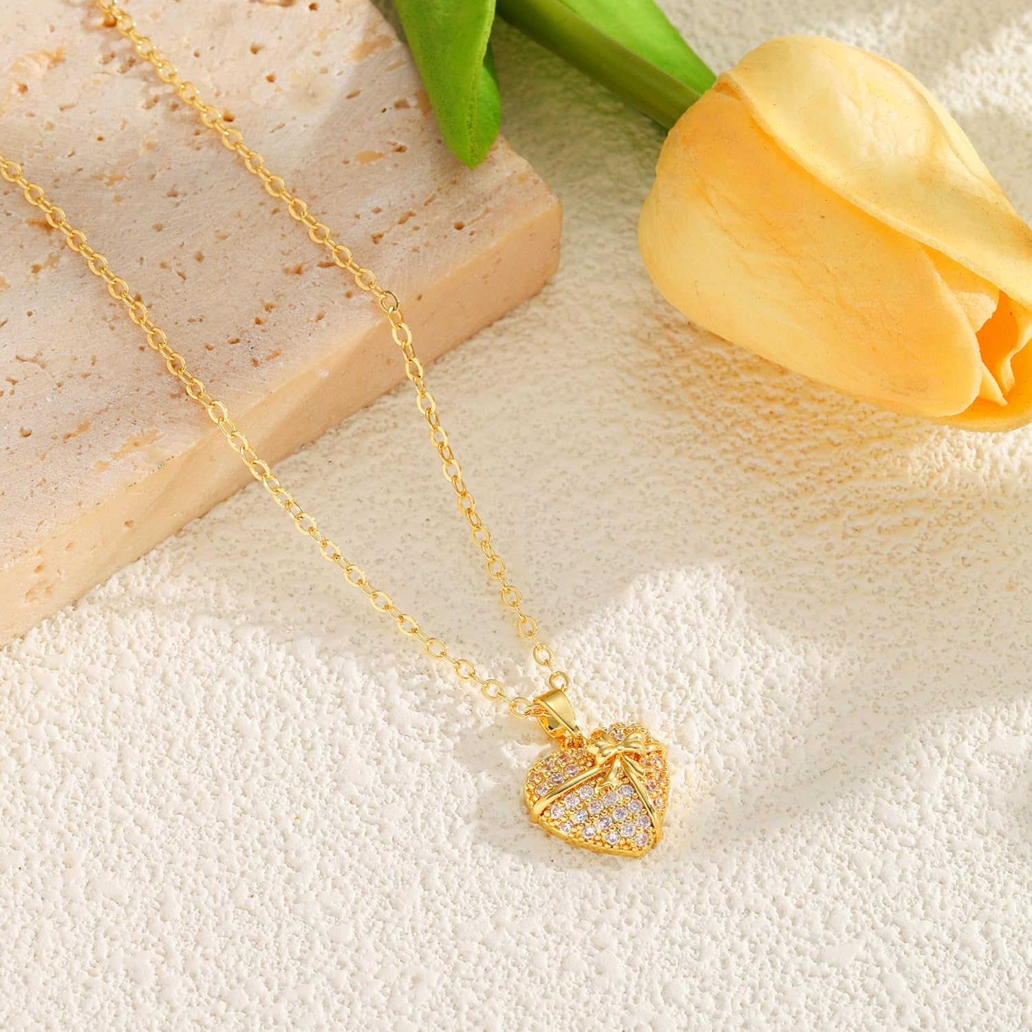 Starain Heart Necklaces for Women Dainty Cubic Zirconia Love Heart Pendant Necklace 18K Gold Plated Chain Trendy Stuff Jewelry - Image 6