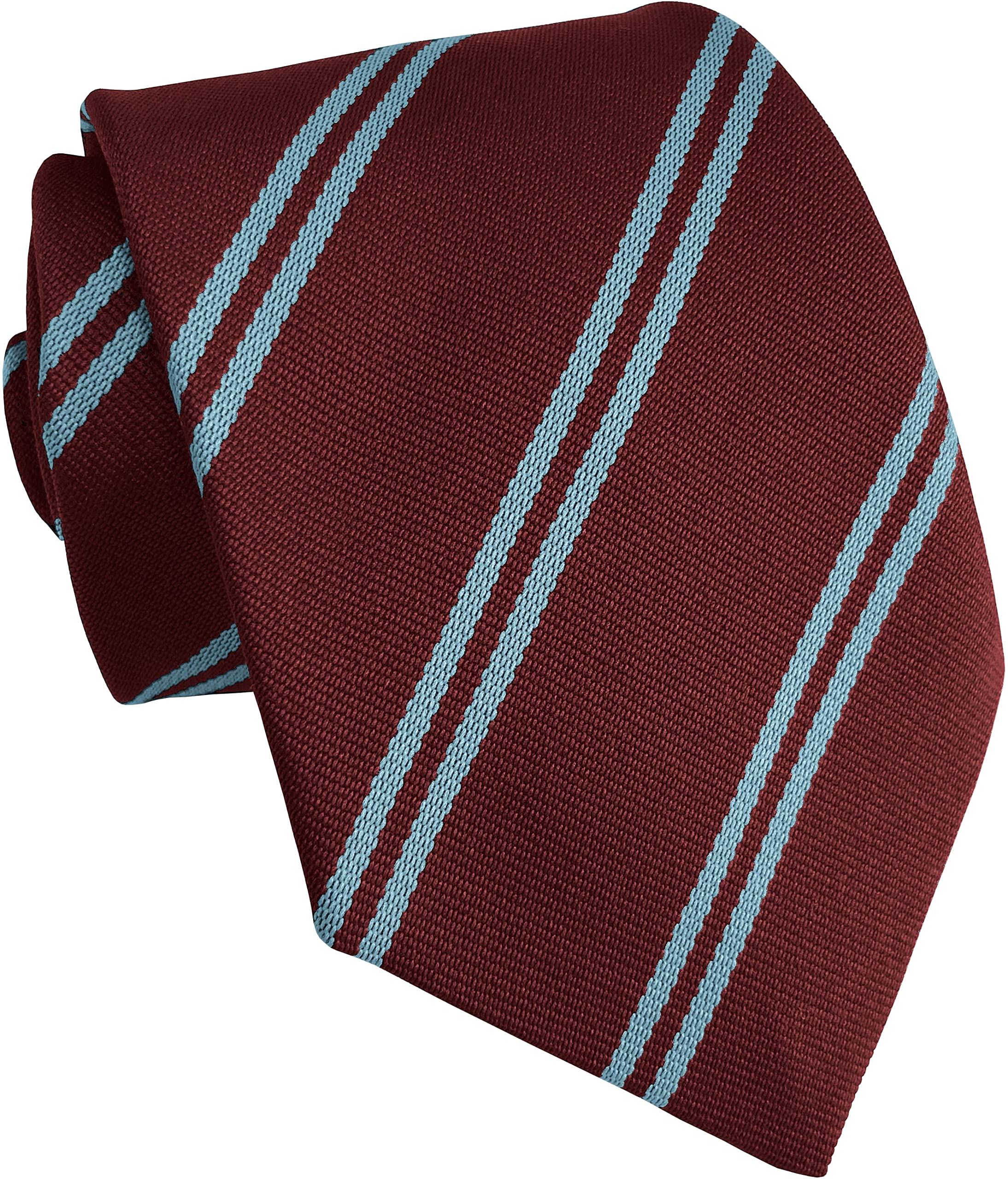 Great British Tie Club Maroon & Sky School Ties (14 Double Stripe Variations) (Maroon & Sky)