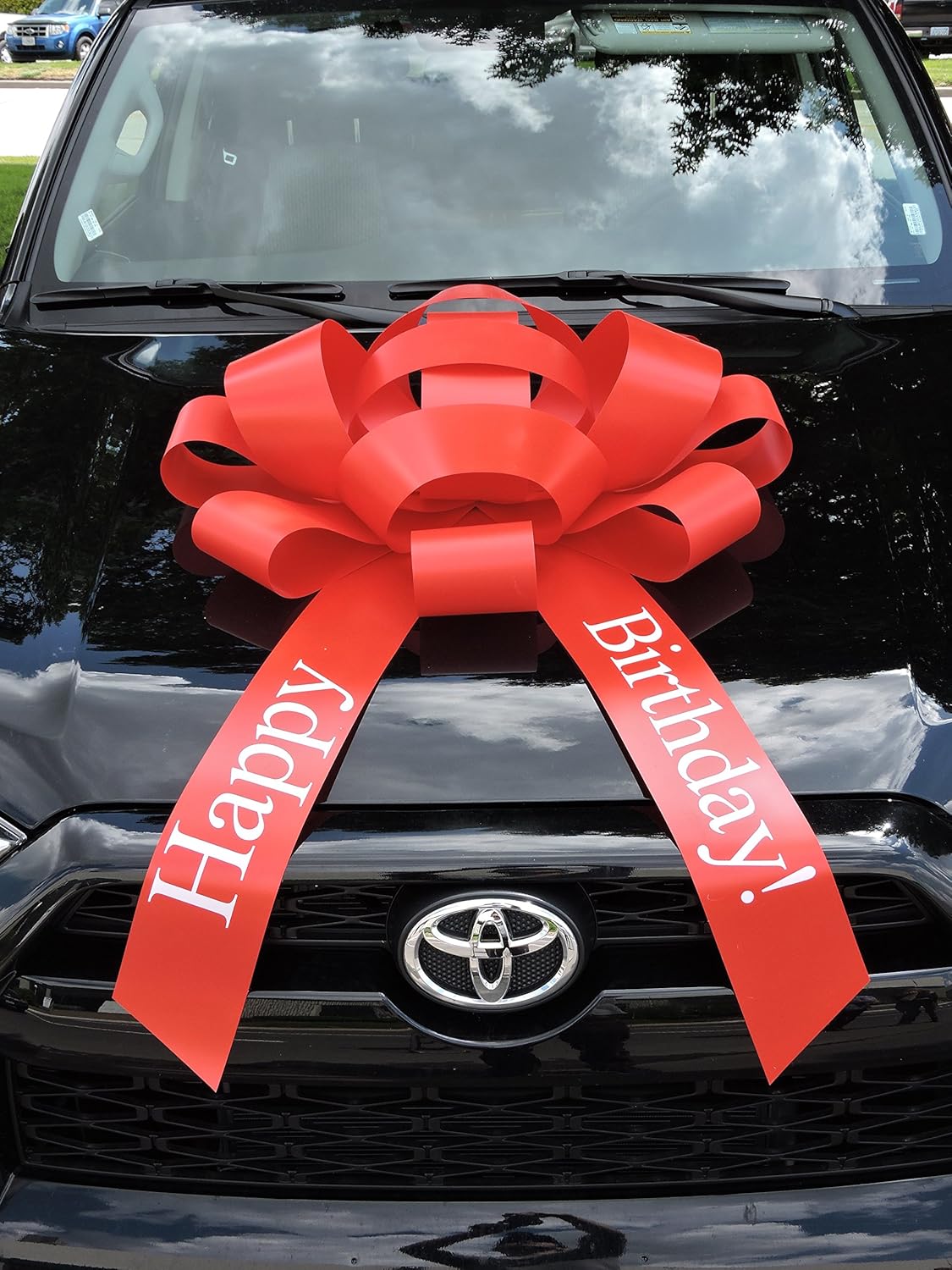CarBowz Big Red Car Bow, Happy Birthday Bow, Giant 30" Bow, Non Scratch Magnet, Weather Resistant Vinyl
