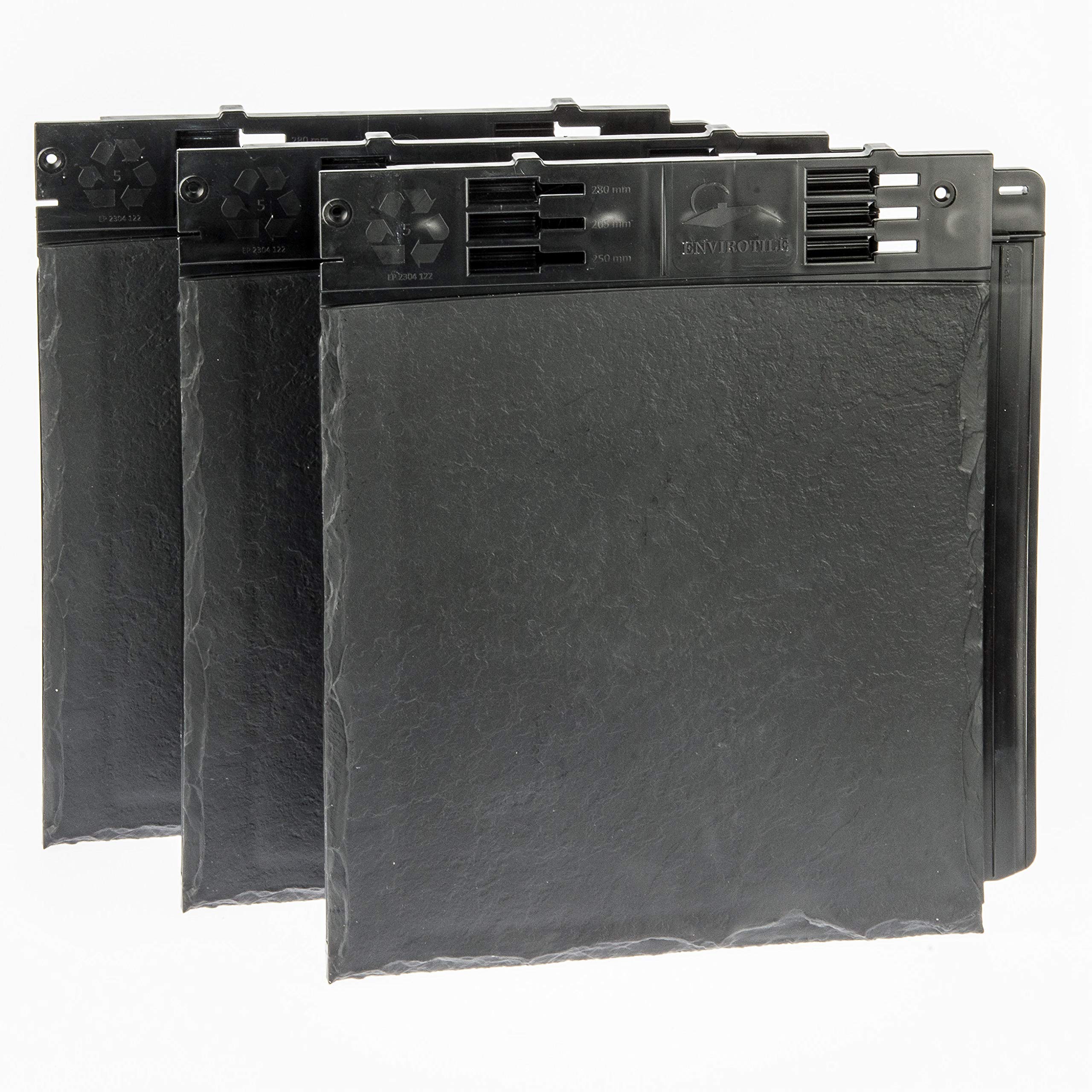 Envirotile Plastic Slates/Roof Tiles/Roof Shingles - Slate Effect Anthracite Grey -25 Tile Pack