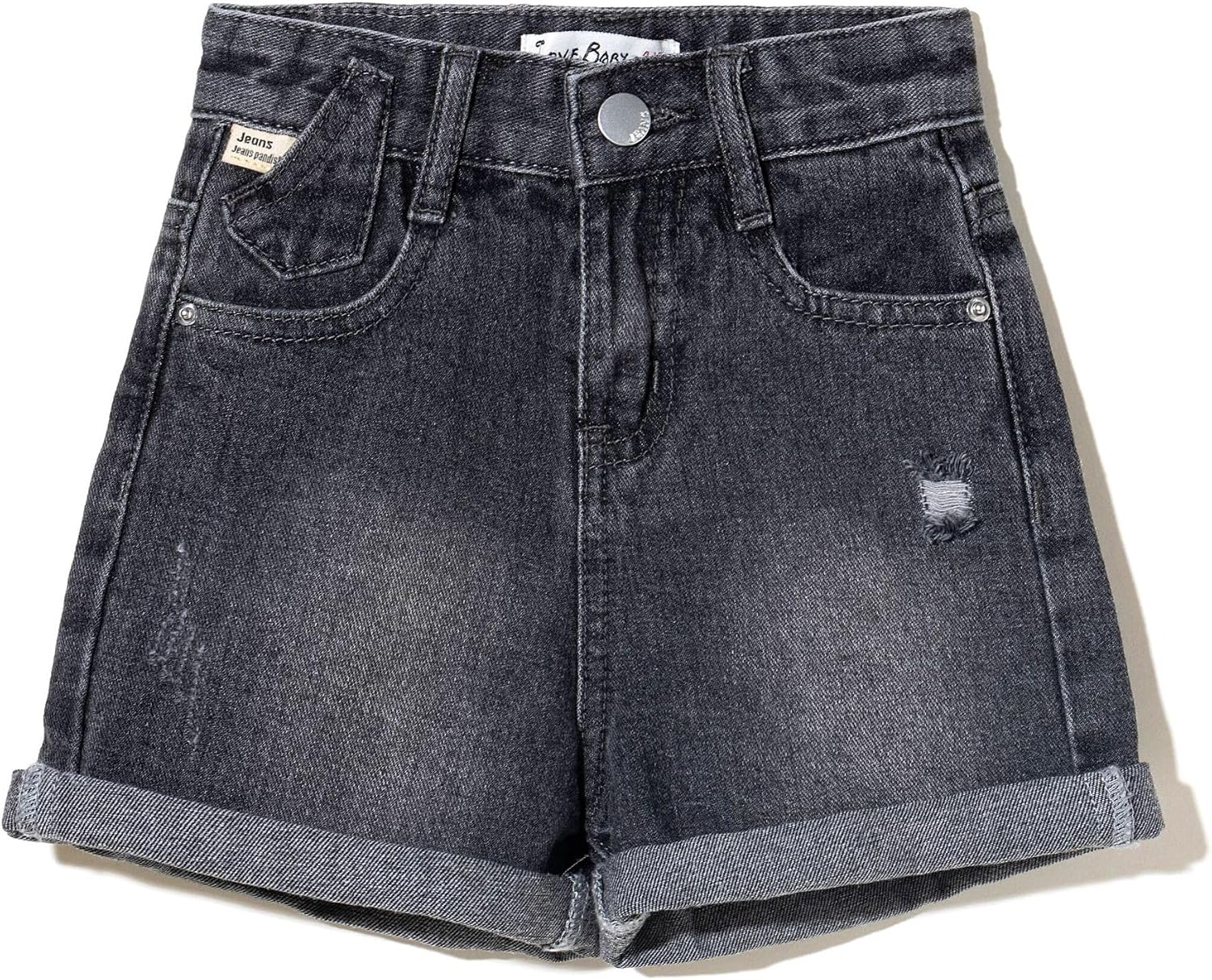 ABALACOCO 2Pack Big Girls Classic Jeans Short Summer Denim Short Pull-On Cut-Off Pants Stretch Waist 5-12 Years