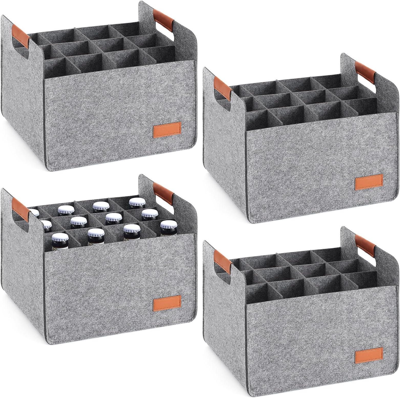 Windyun 8 Pcs 12 Bottle Wine Carrier with Reinforced Cardboard Set Reusable F...