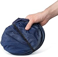 Vista 3 de Store & Score Cesta desplegable de malla con luces LED para niños, plegable, ahorra espacio y fácil de almacenar, asas laterales reforzadas