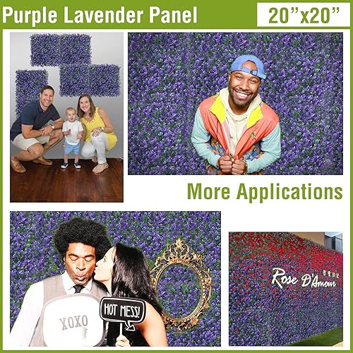 Miniatura 8 de FLORALEAF 10 paneles de boj artificiales de 20 x 20 pulgadas, pantalla de privacidad para plantas de seto topiario, hiedra sintética, telón de