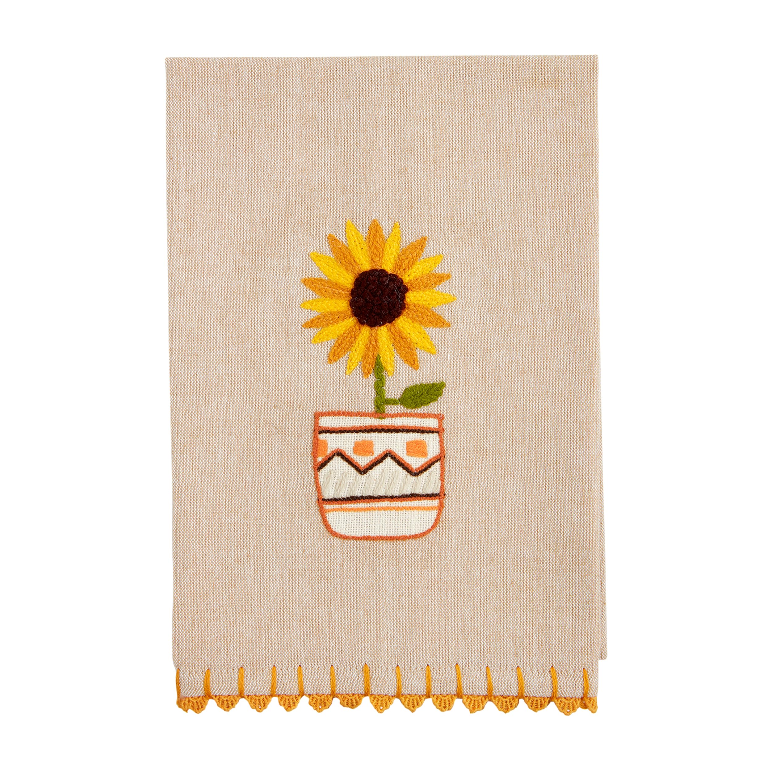 Mud Pie Single Sunflower Towel; 21" x 14"