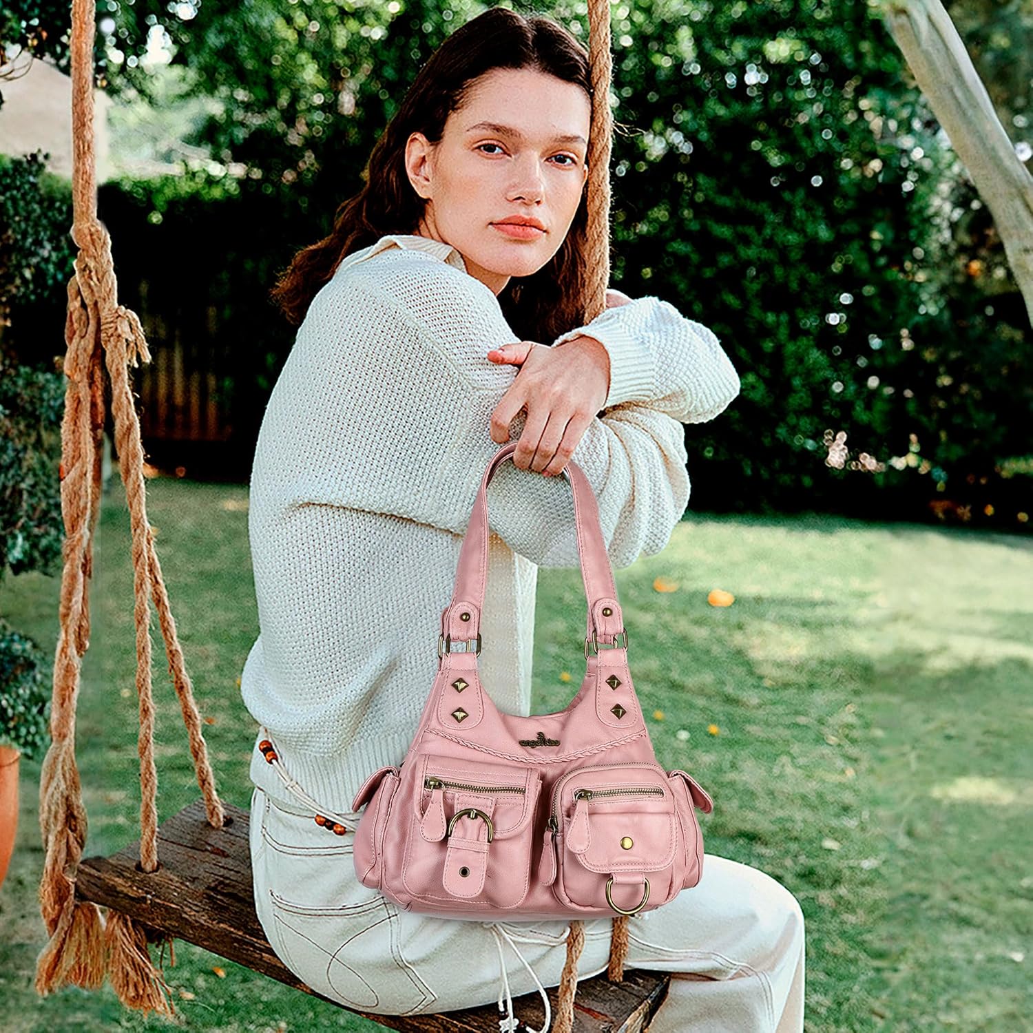 Angel Kiss Hobo Bags for Women Shoulder Bag Shoulder Purses and Handbags Vegan Leather Hobo Handbags Crossbody Bags - Image 2