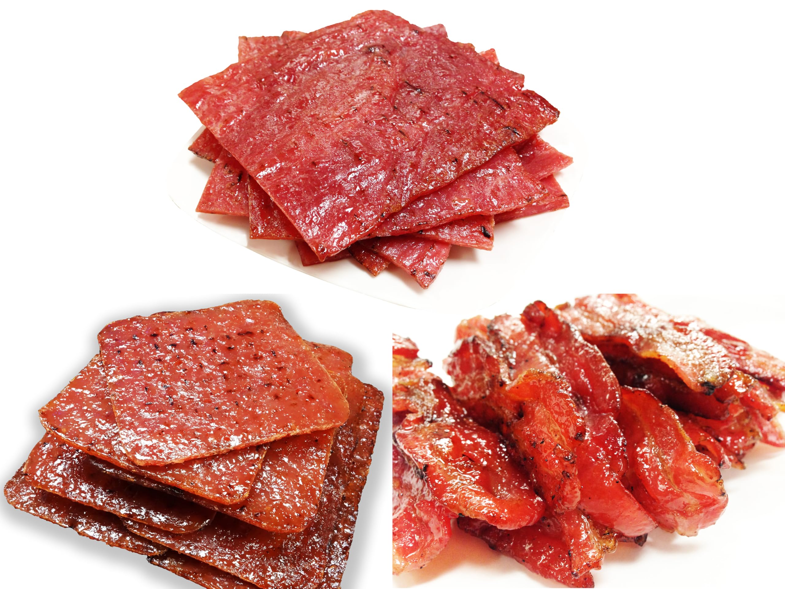 VP#2 Pork Jerky 12oz (Original Flavor: Pork 4oz, TenderPork 4oz, Bacon 4oz) · Grilled Fresh & Shipped Same Day · L.A. Times "Handmade Gift" Winner