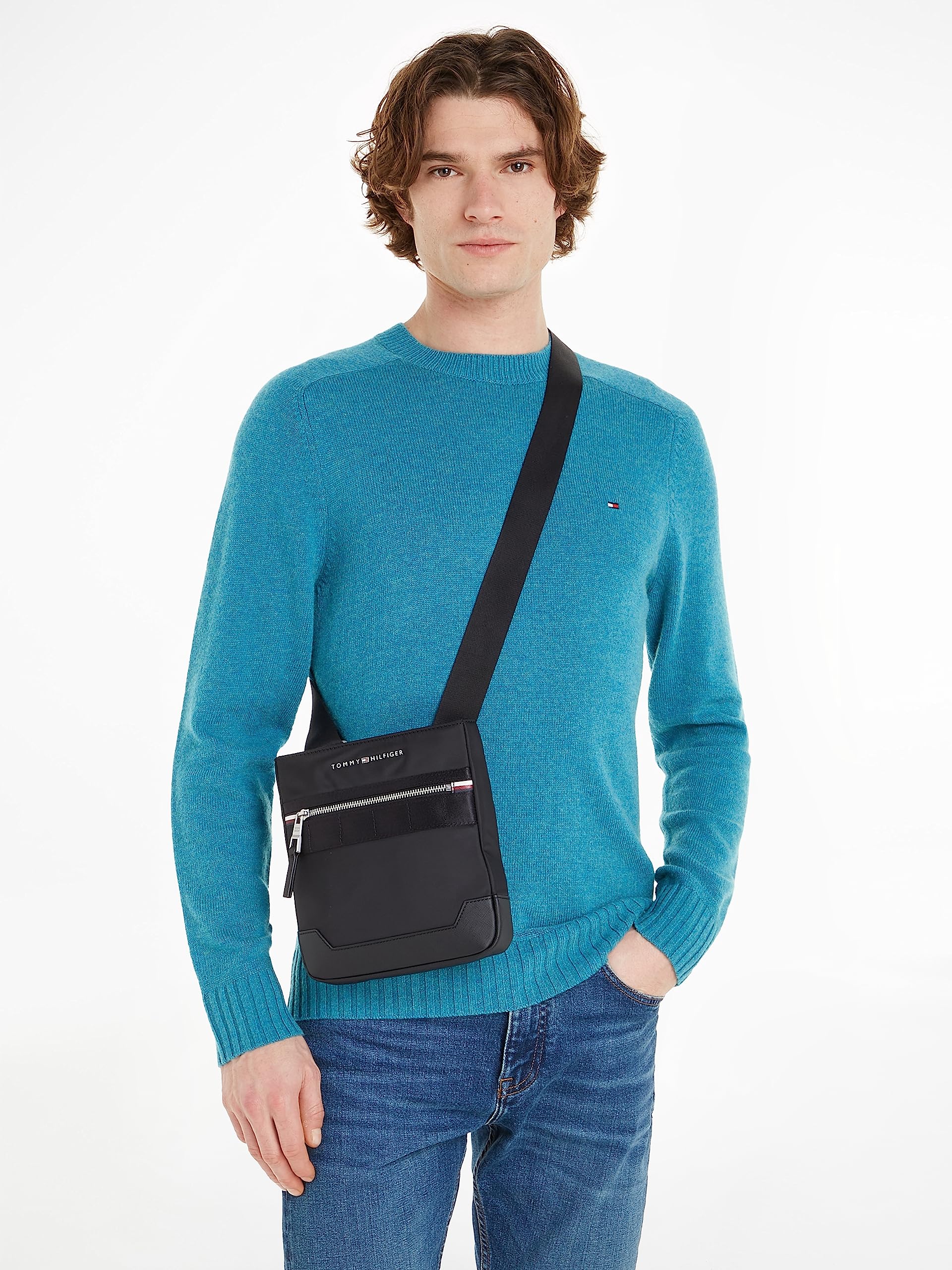 Tommy Hilfiger - Th Elevated Nylon Mini Crossover Am0am11570, Borse a tracolla Uomo
