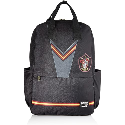 Loungefly x Harry Potter Gryffindor Uniform Suit Nylon Backpack (Black Multi, One Size)