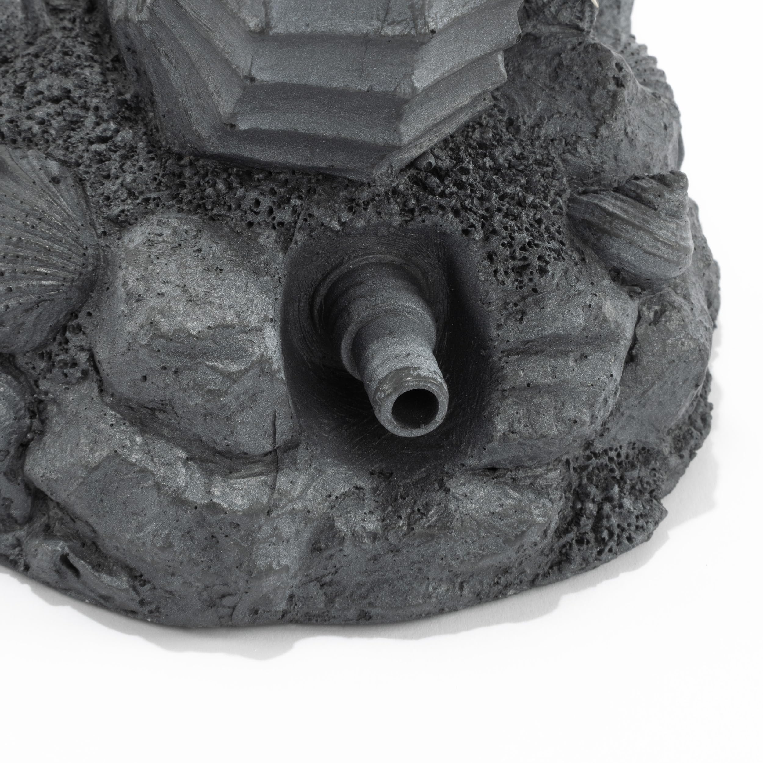 Esotec Wasserspeier Seepferdchen Ida, Brunnenfigur für Teich & Garten aus Polyresin, Gartenfigur im Steindesign mit 2X 2m Schlauch, 17x12,5x30cm 100771