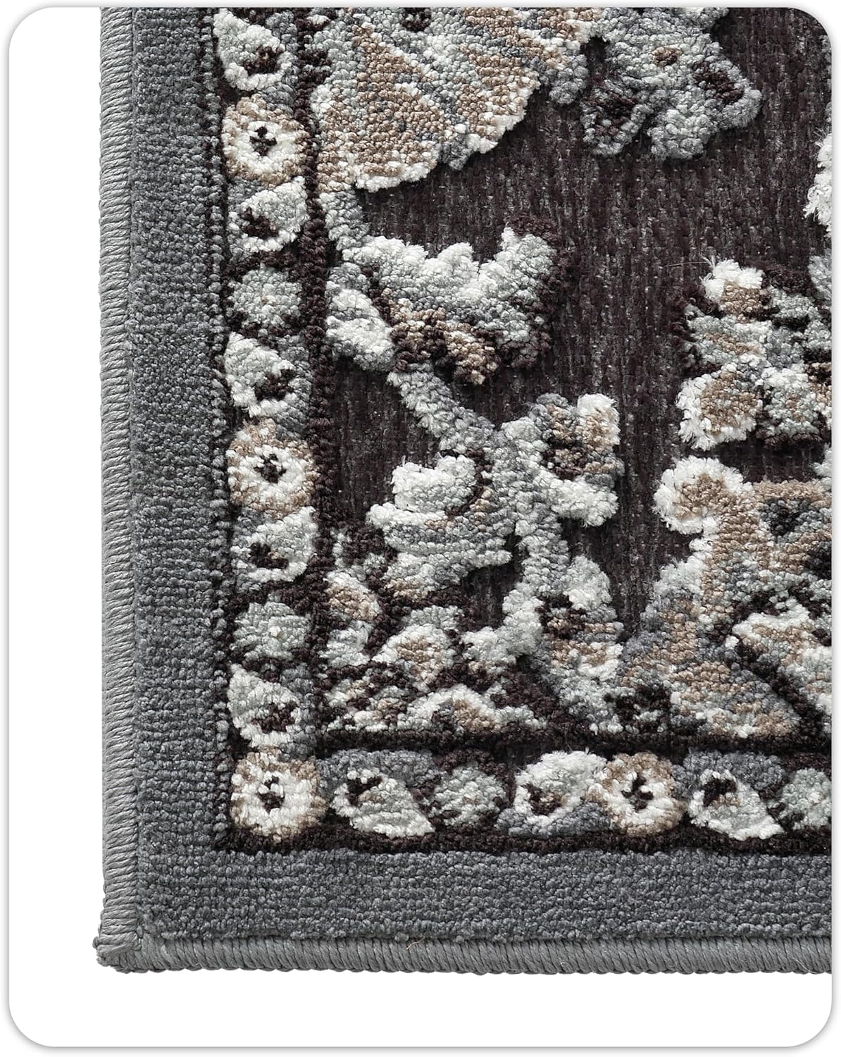 Color&Geometry Indoor Door Mat with Non Slip Latex Backed Soft, 36"x59", Thin Front Door Mat, Dirt Resist, Low Profile Easy Clean Entry Mats for Entryway, Hallway, Floral Serenity - Image 4