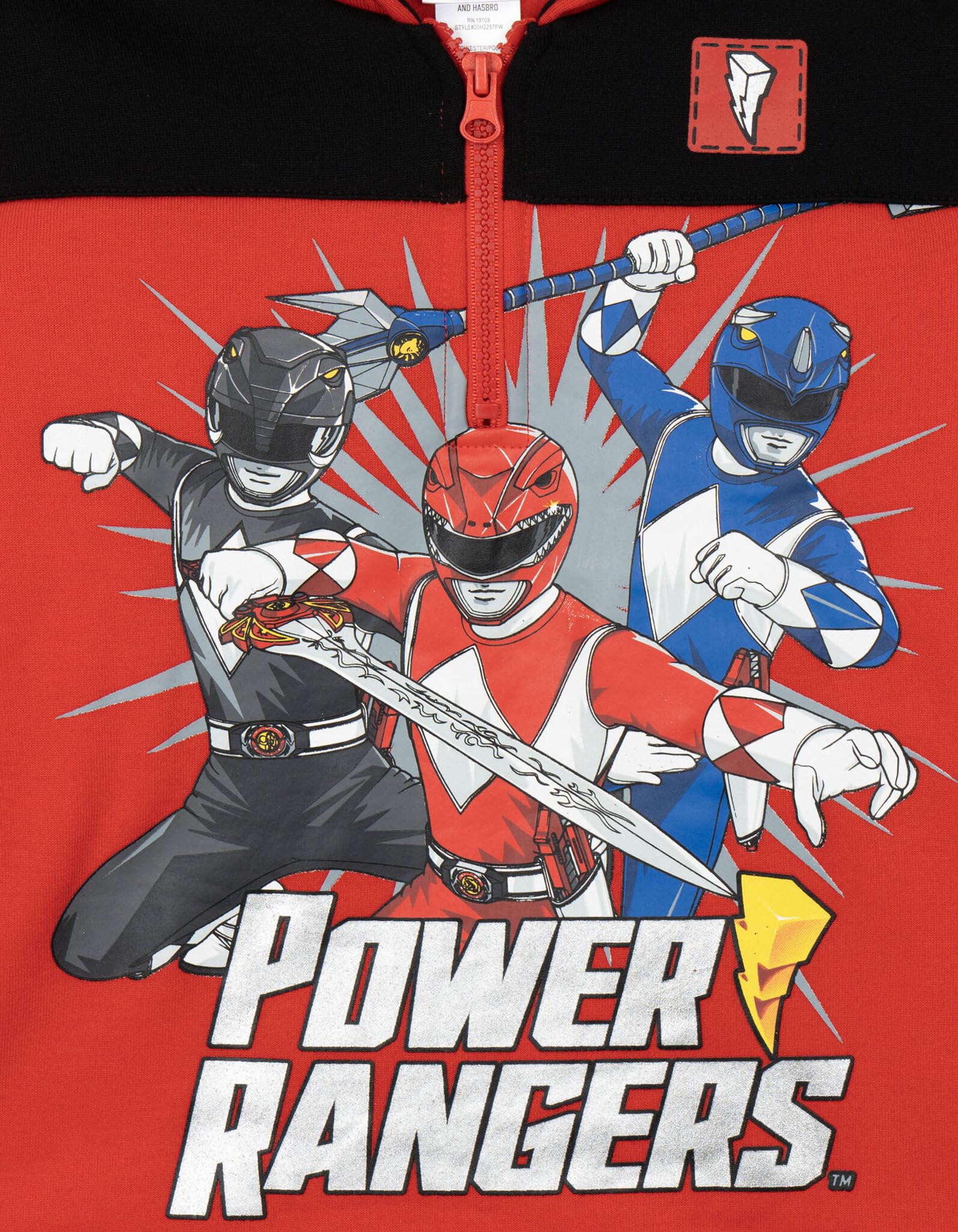 Power Rangers Sudadera con capucha de forro polar con media cremallera para niños pequeños a niños grandes