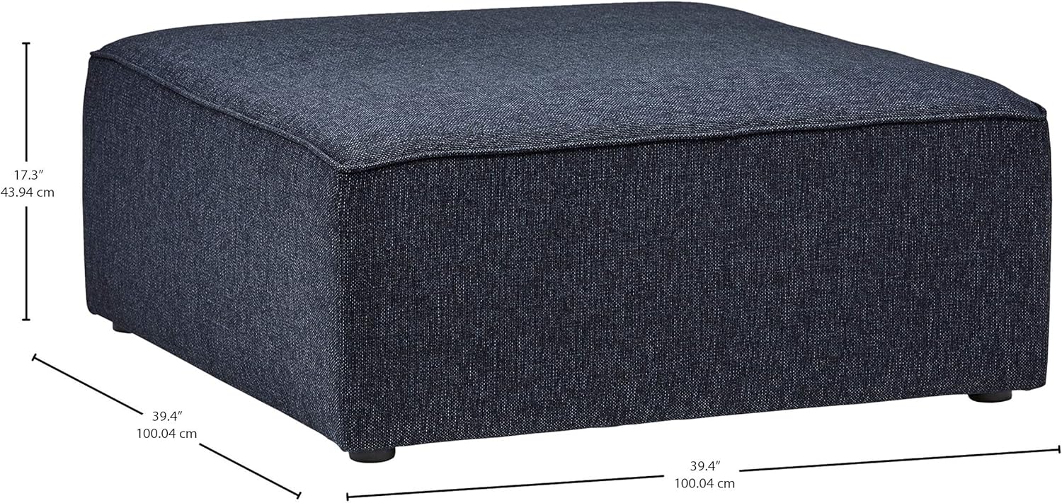  Brand – Rivet Audrey Modern Ottoman, 39"W, Denim : Home & Kitchen