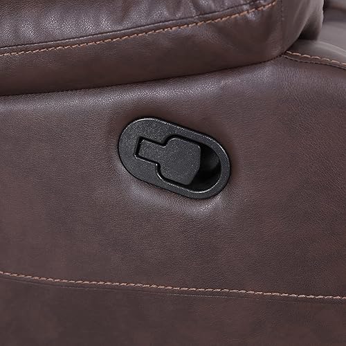 Miniatura 10 de Teresa Classic - Reclinador giratorio de cuero copetudo marrón oscuro