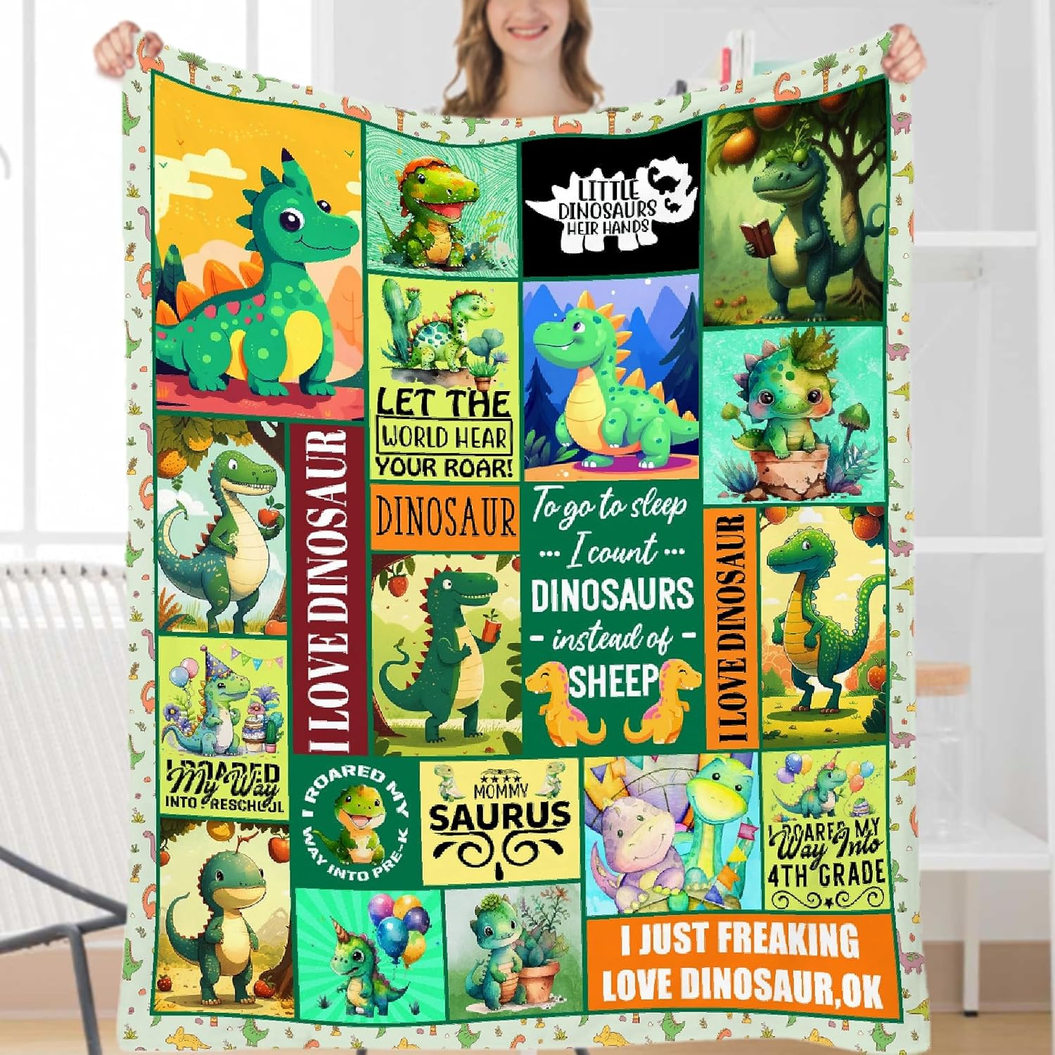 Dinosaur Blanket Throw Dinosaur Room Decor Gifts for Boys Baby Boy Blanket is Suitable for Toddler Couch 60x80in for Most People