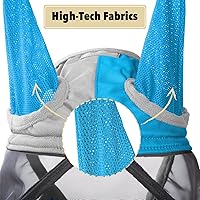 Vista 30 de Harrison Howard Máscara de mosca de caballo luminosa profesional estándar con orejas, protección UV, para caballos, azul y plateado, mazorca mediana