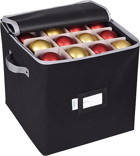 ProPik Caja de almacenamiento de adornos de Navidad, 4 niveles con capacidad para hasta 64 bolas de decoración de adornos navideños, contenedor de