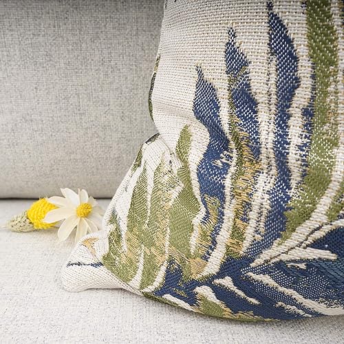 Miniatura 4 de Funda de cojín de chenilla con bordado de lino y algodón para el hogar o la oficina