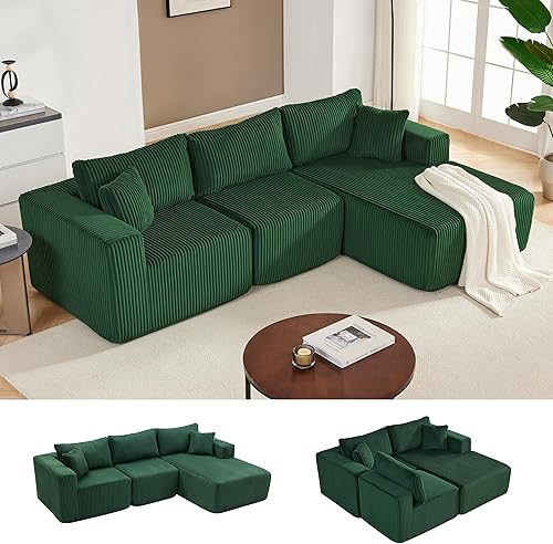 Miniatura 35 de Sofá modular de 108 pulgadas, sofá modular de nube con asiento profundo, moderno sofá modular en forma de L con diván, sofás tapizados sin hueso