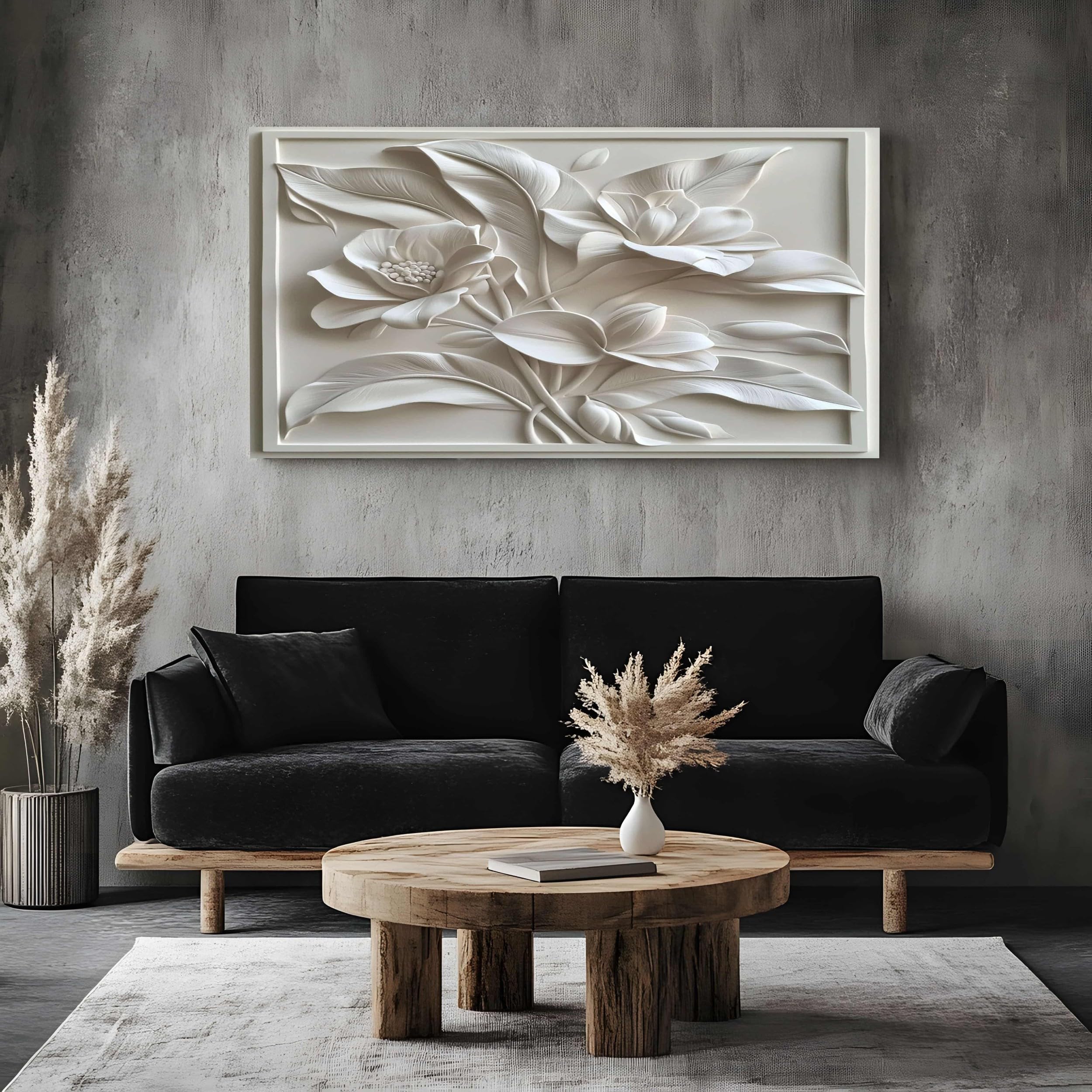 ZORYAN Quadri Moderni Soggiorno Su Tela Stampa Floreale Rilievo 80x120cm