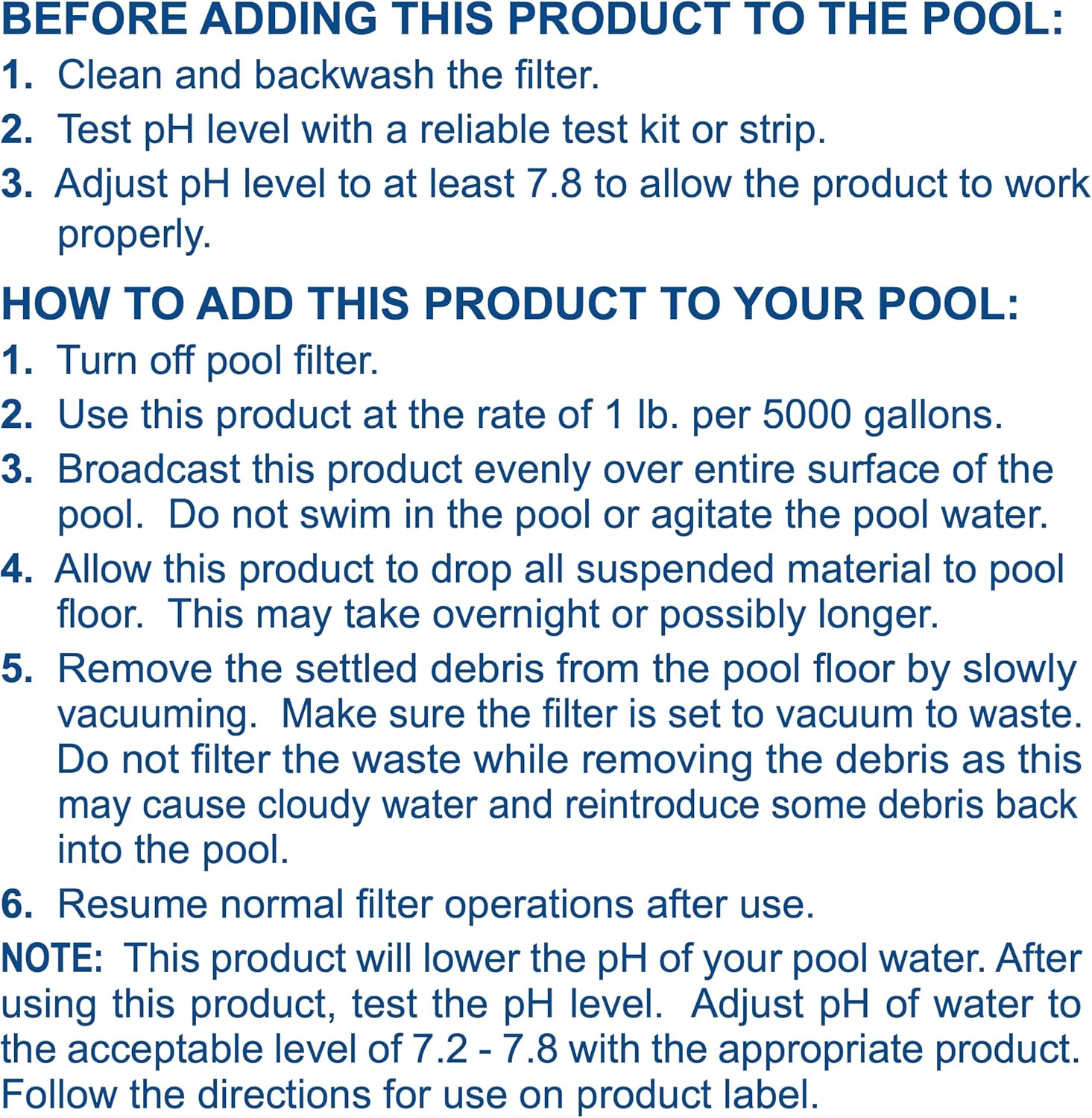 Pool Mate 5-Pounds 2-Pack Premium Granular Flocculant, Pool Clarifier, Made in USA