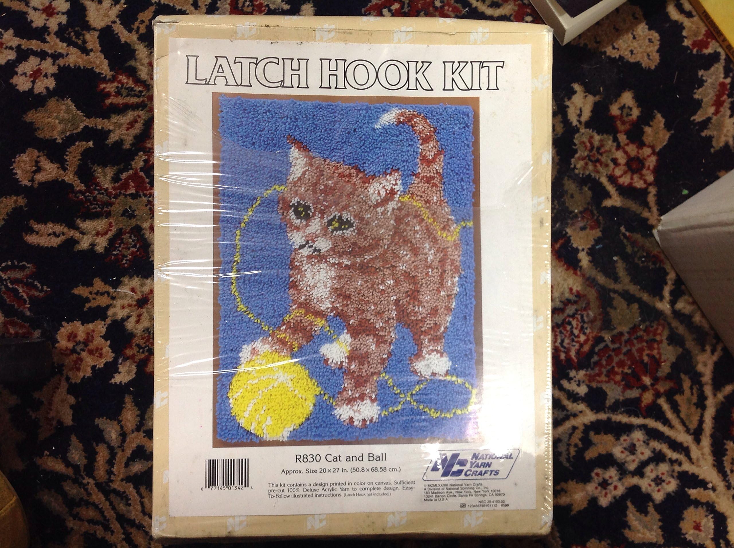 Vintage 1983 Cat and Ball Latch Hook Kit