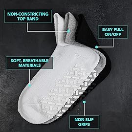 Debra Weitzner Non-Binding Loose Fit Sock - Diabetic Non-Slip Socks for Men and Women - Ankle 3Pk White