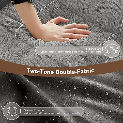 Miniatura 5 de Juego de sofá reclinable manual, sofá biplaza reclinable de 2 plazas con consola de almacenamiento y silla reclinable individual de gran tamaño,