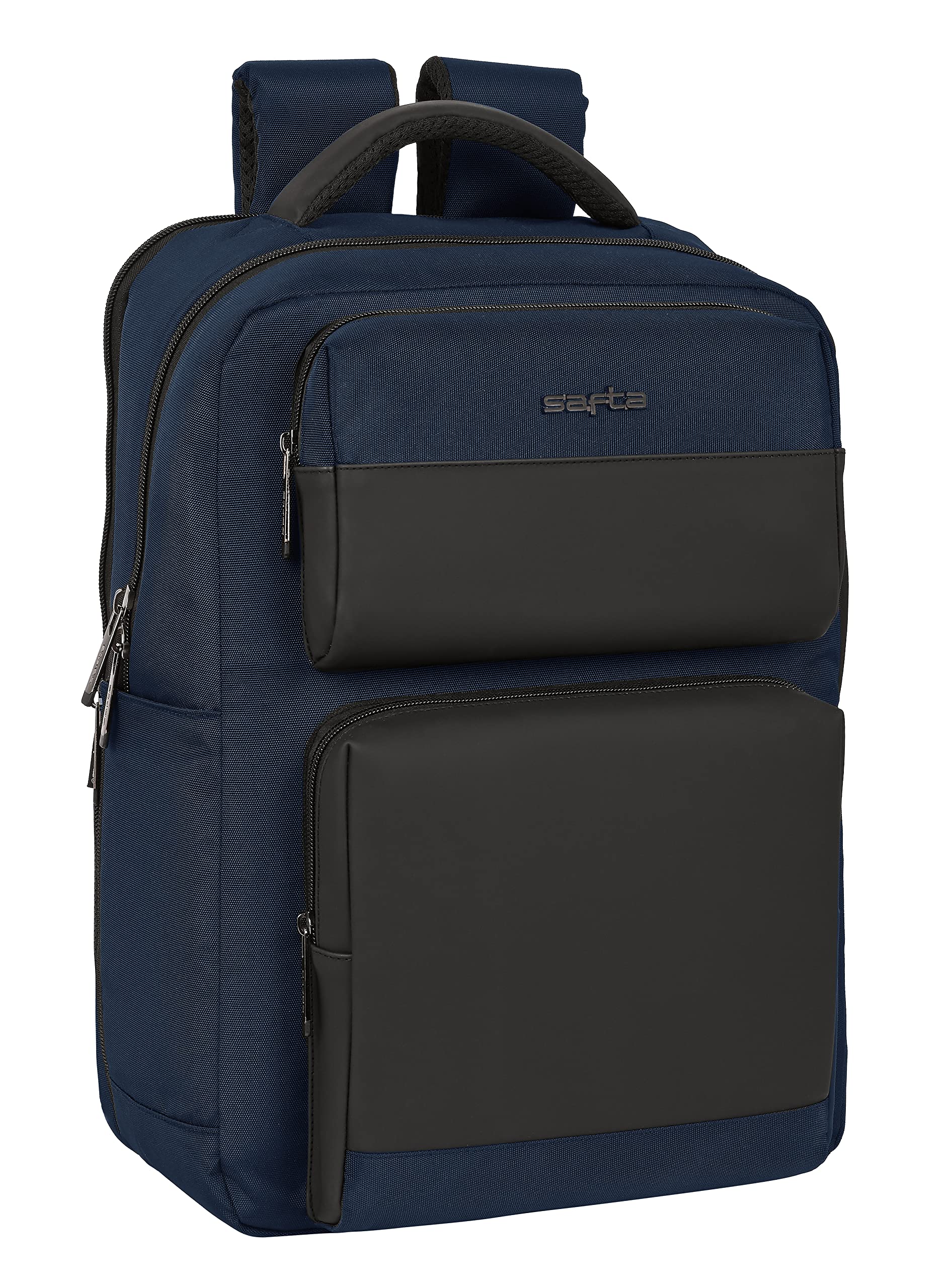 SAFTA - Zaino 2 tasche portatile 15,6" + USB Business Dark Blue 31X44X13Cm, multicolore (642201377)