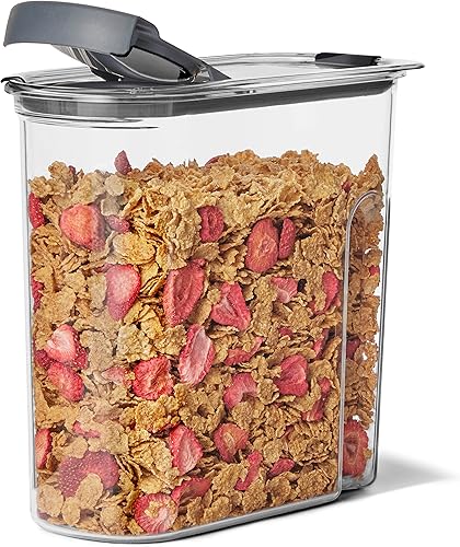 Miniatura 7 de Rubbermaid Brilliance - Recipiente para almacenar cereales con boquilla abatible, aptos para lavavajillas, diseño transparente con color azul, 32
