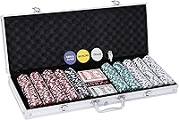 Vista 3 de Smartxchoices Juego de fichas de póquer de 500 piezas de 0.41 oz estilo dados, fichas de póquer de casino de arcilla con estuche de aluminio, dados