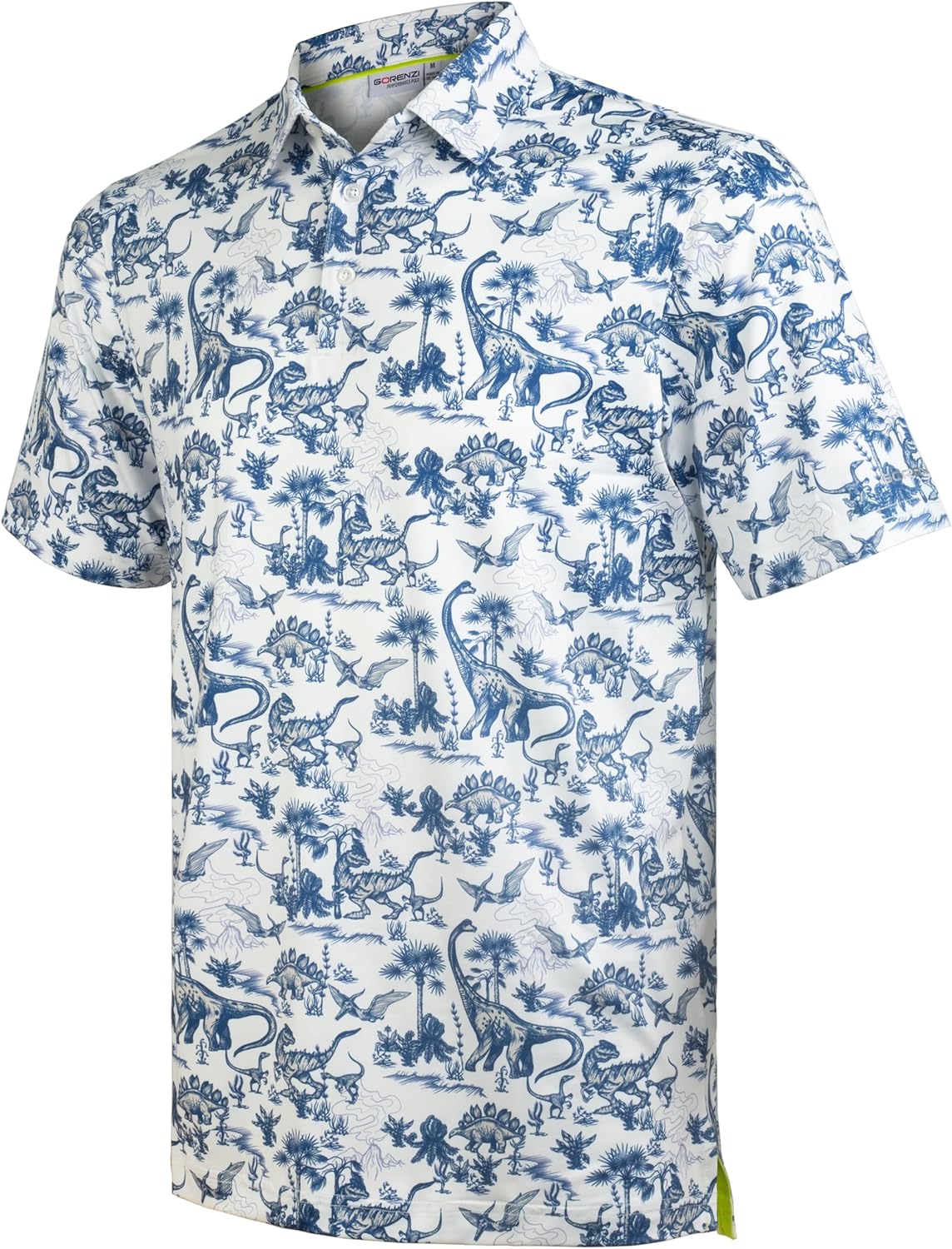 Men's Golf Shirts Short Sleeve Moisture Wicking Print Patterns Collared Performance Polo Golf Shirts for Men Dry Fit