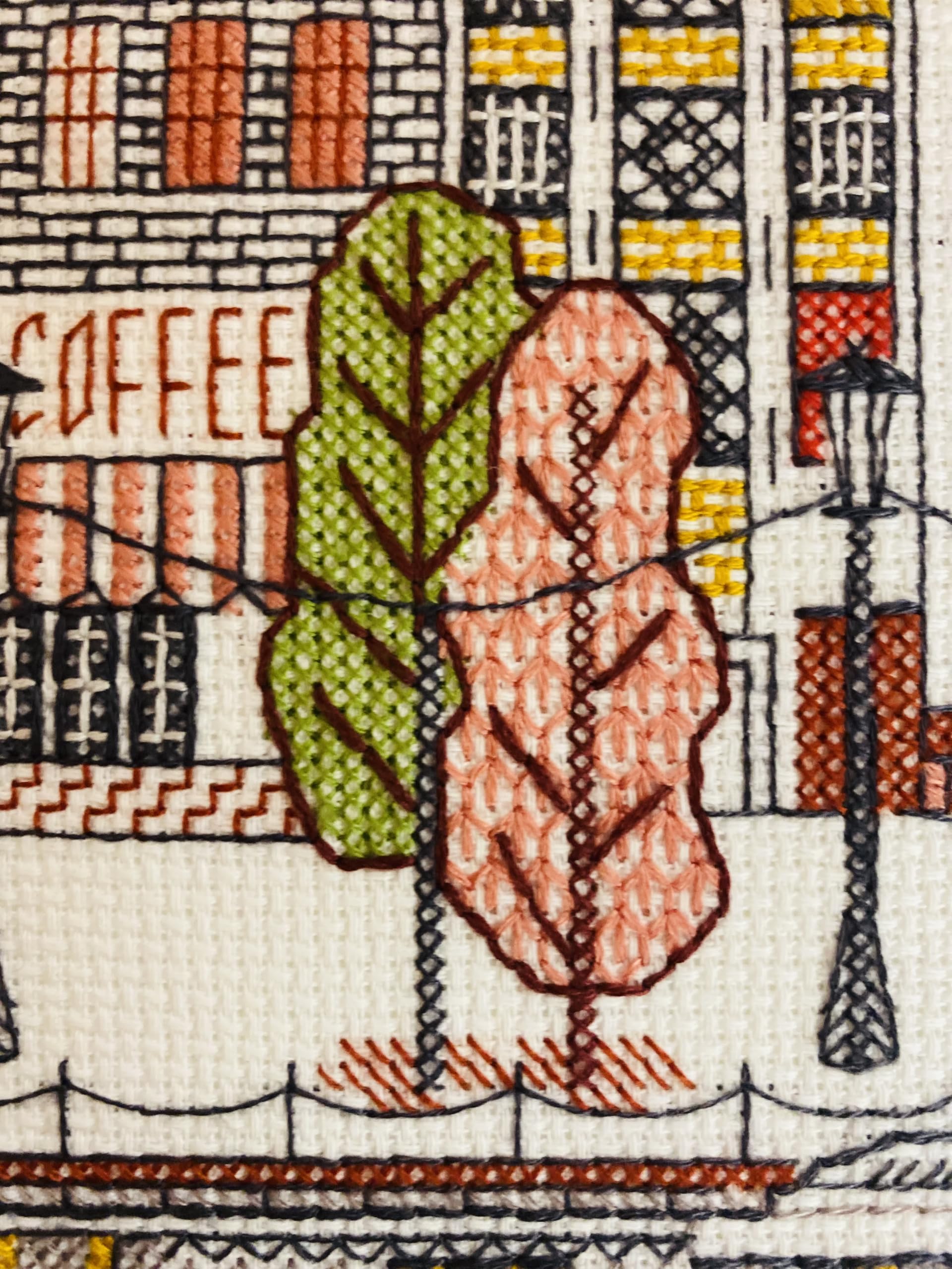 RIOLIS - Città sull’Acqua 2051, Kit Punto Blackwork 24x30cm, Punto kit da ricamare, Disegni da ricamare, Blackwork Embroidery Set