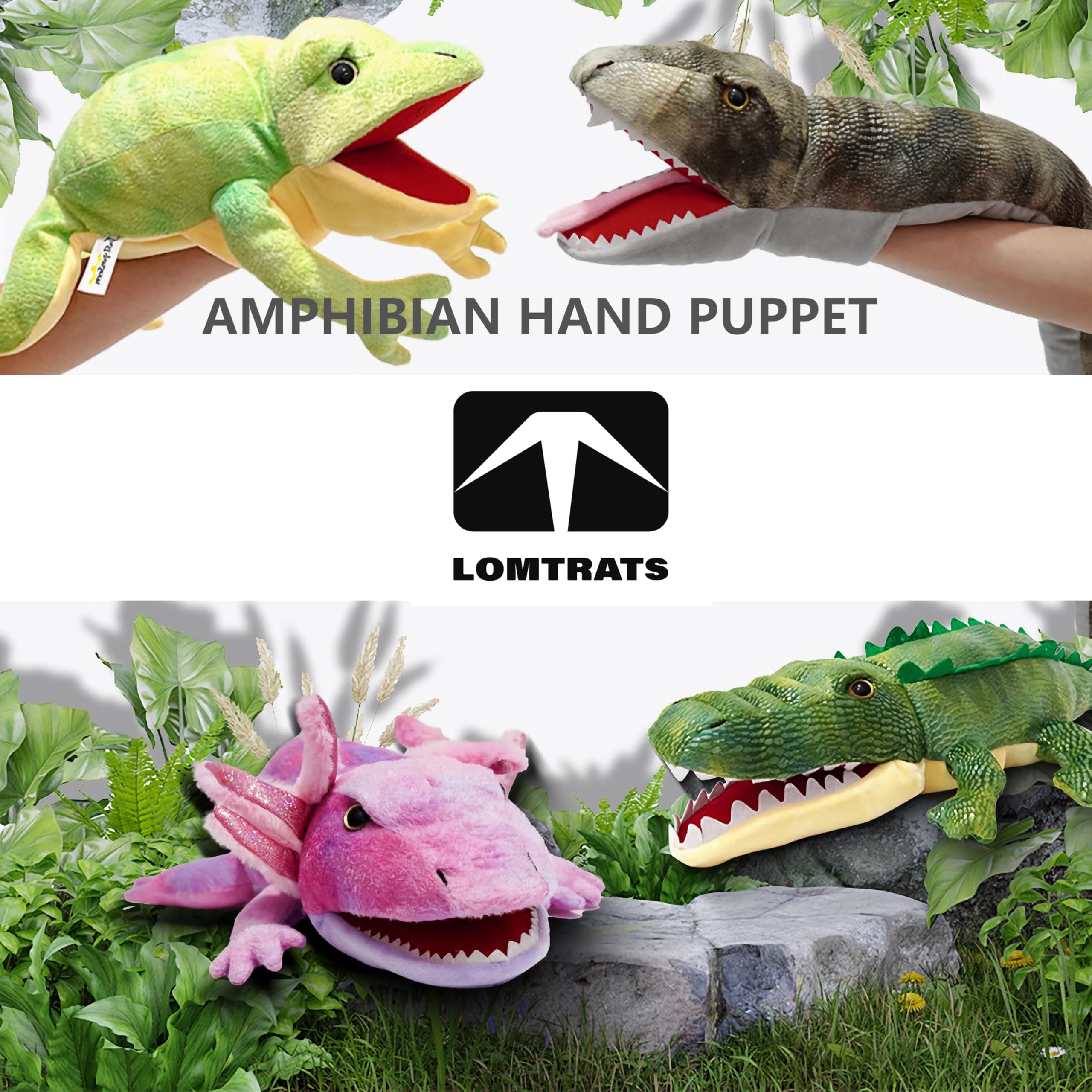 Marionnettes à Main Amphibiens pour Les Enfants,comprennent des Grenouilles,des Serpents,des lézards avec des bouches Ouvertes Mobiles,Parfaits pour la Narration,l'enseignement,Les Cadeaux - 3