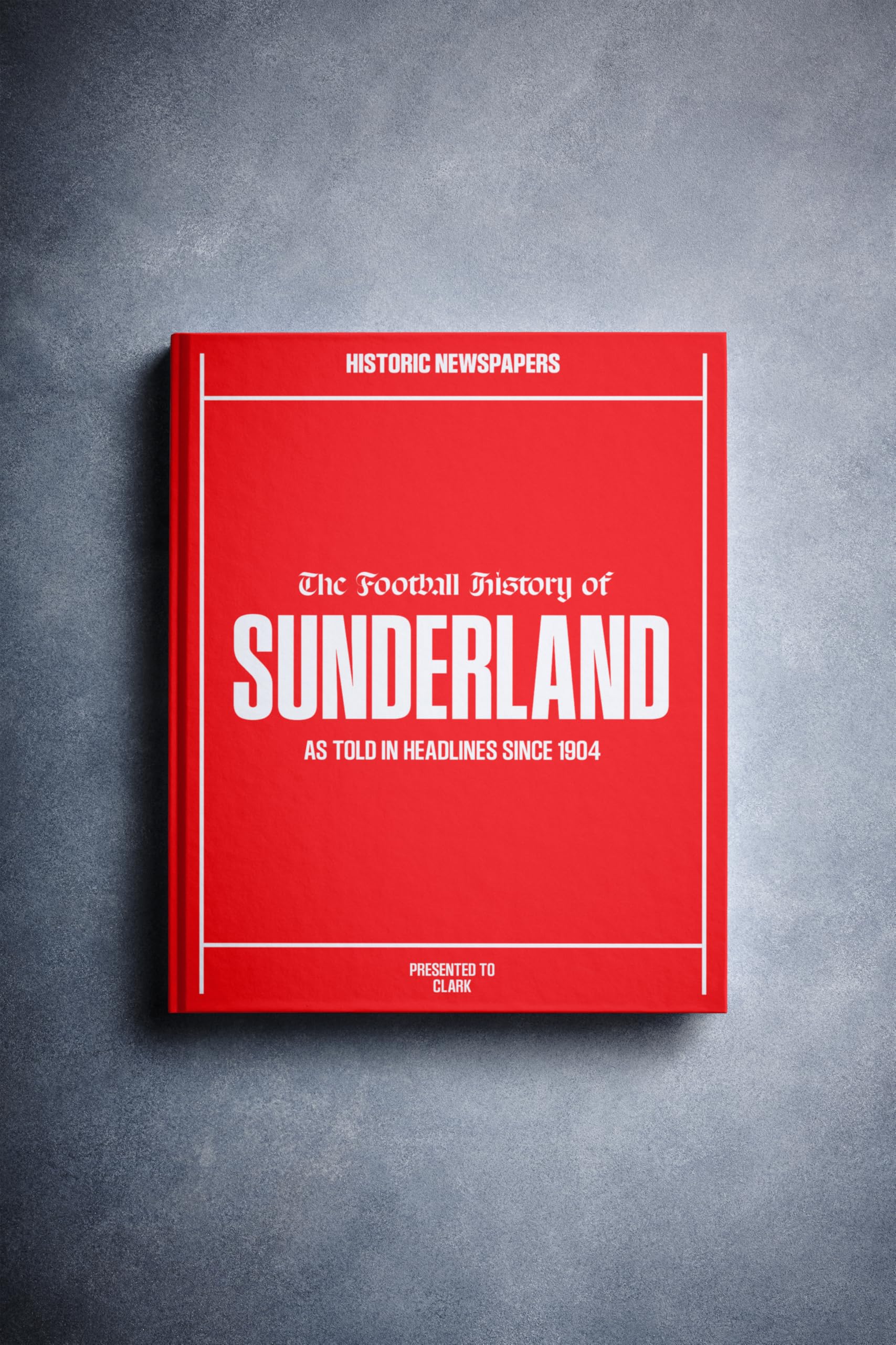 Historic Newspapers Sunderland | Personalised Football Gift | Name Printed on Cover | Football History Book Through Newspapers | Football Gifts for Boys | Birthday Present for Him | Football Fan Gift — image 1