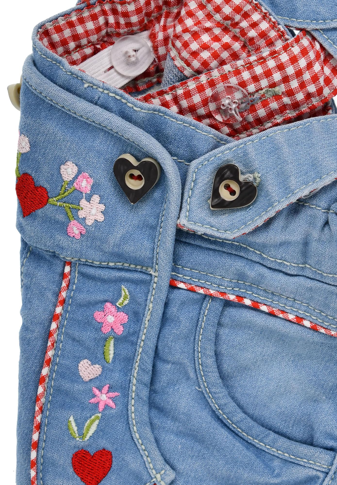 Bondi Latz-Jeansshort ´Zuckermaus´, Blue Denim 104 Tracht Baby Mädchen Artikel-Nr.86997