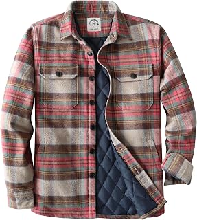 Dubinik Mens Shacket Flannel Shirt For Men Lightweight Jacket Overshirt Warm Lined Coats Casual Plaid Long Sleeve Button