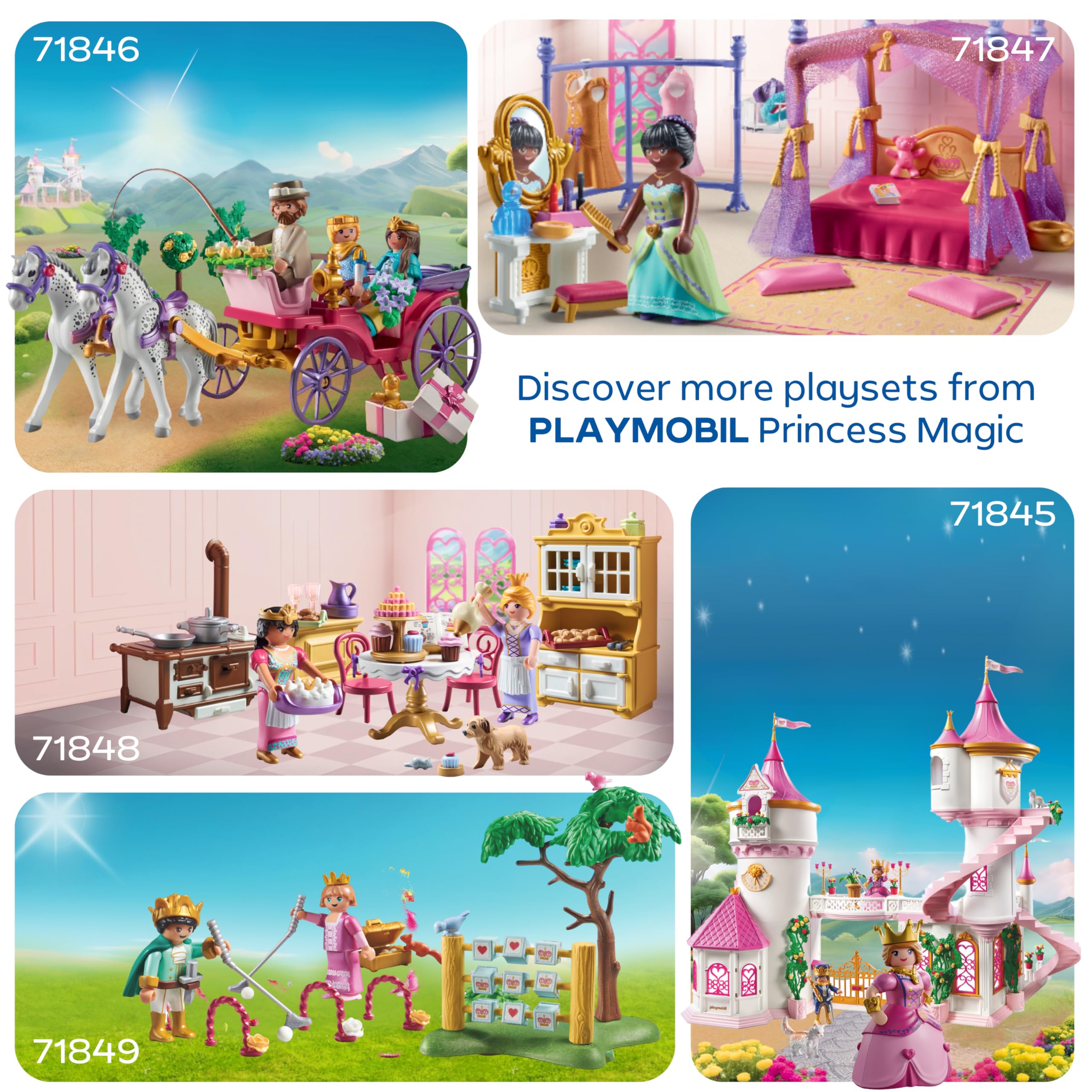 Playmobil | Princess Magic | Promenade en Carrosse Royal avec la Princesse et Le Prince | Jouet Princesse | Jouet Conte de fées pour Enfants à partir de 4 Ans | 71846