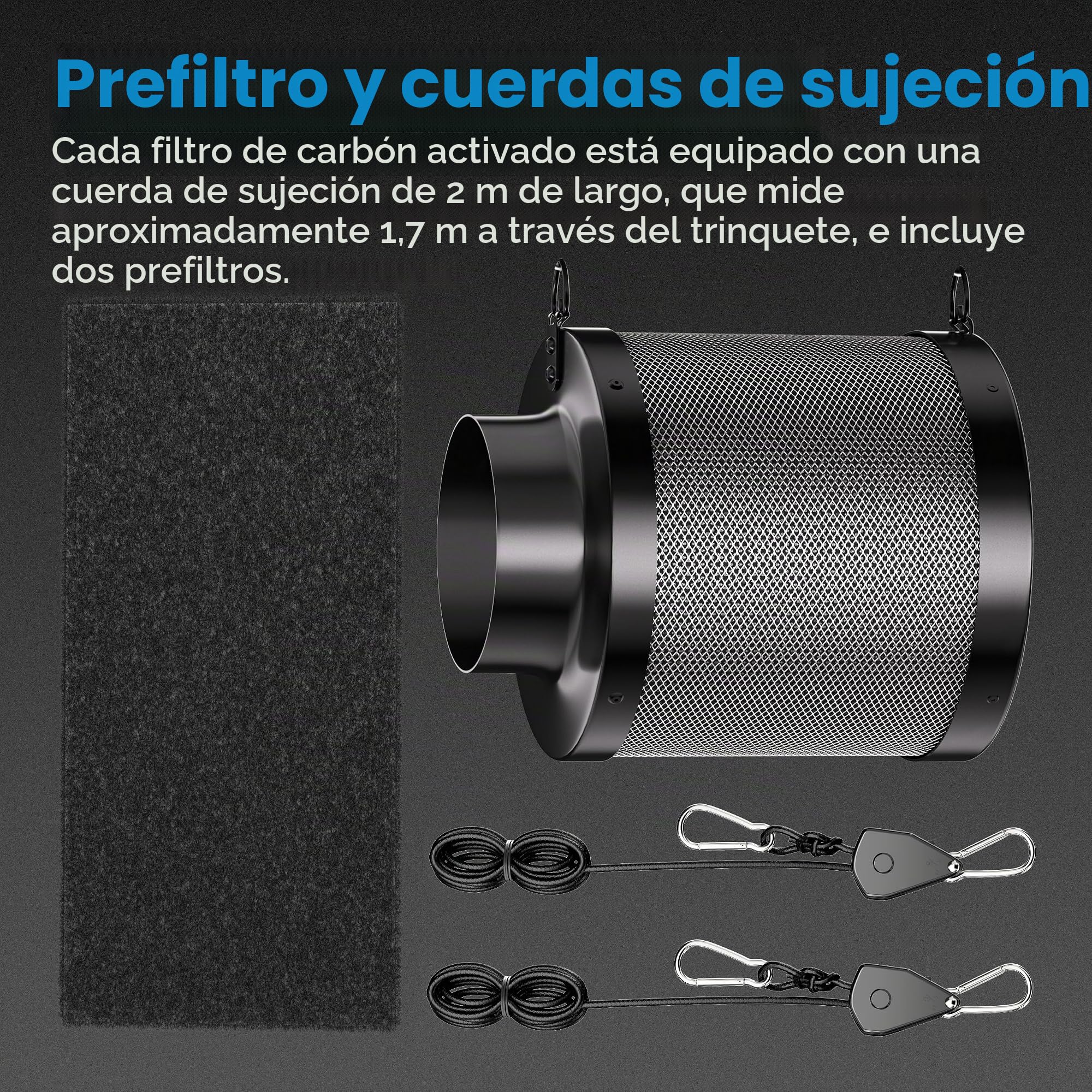 Hon&Guan Filtro de carbón activo Grow 150 mm x 200 mm, filtro de carbón con 38 mm de grosor RC48 de carbono ligero para control de olores, eliminación de olores para ventiladores de tubos, tiendas de