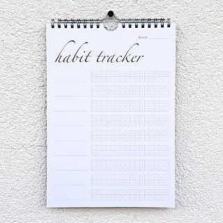 Habit Tracker Calendar (Undated 12 Month) with Silver Spiral Bound and Hanger, 7"x10" Habit Planner, Daily Weekly and Monthly Habit Tracker Journal, Habit Calendar, Colorful Layout.