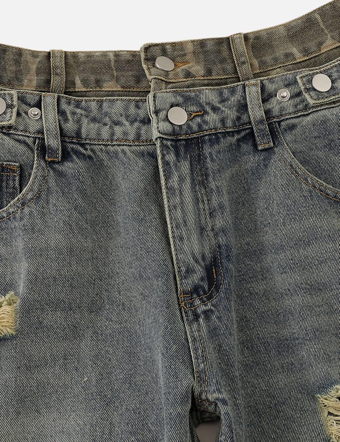 Aelfric Eden Womens Baggy Wide Leg Jeans Camo Double Waist Casual Streetwear Retro Washed High Waisted Denim Pants Trouser